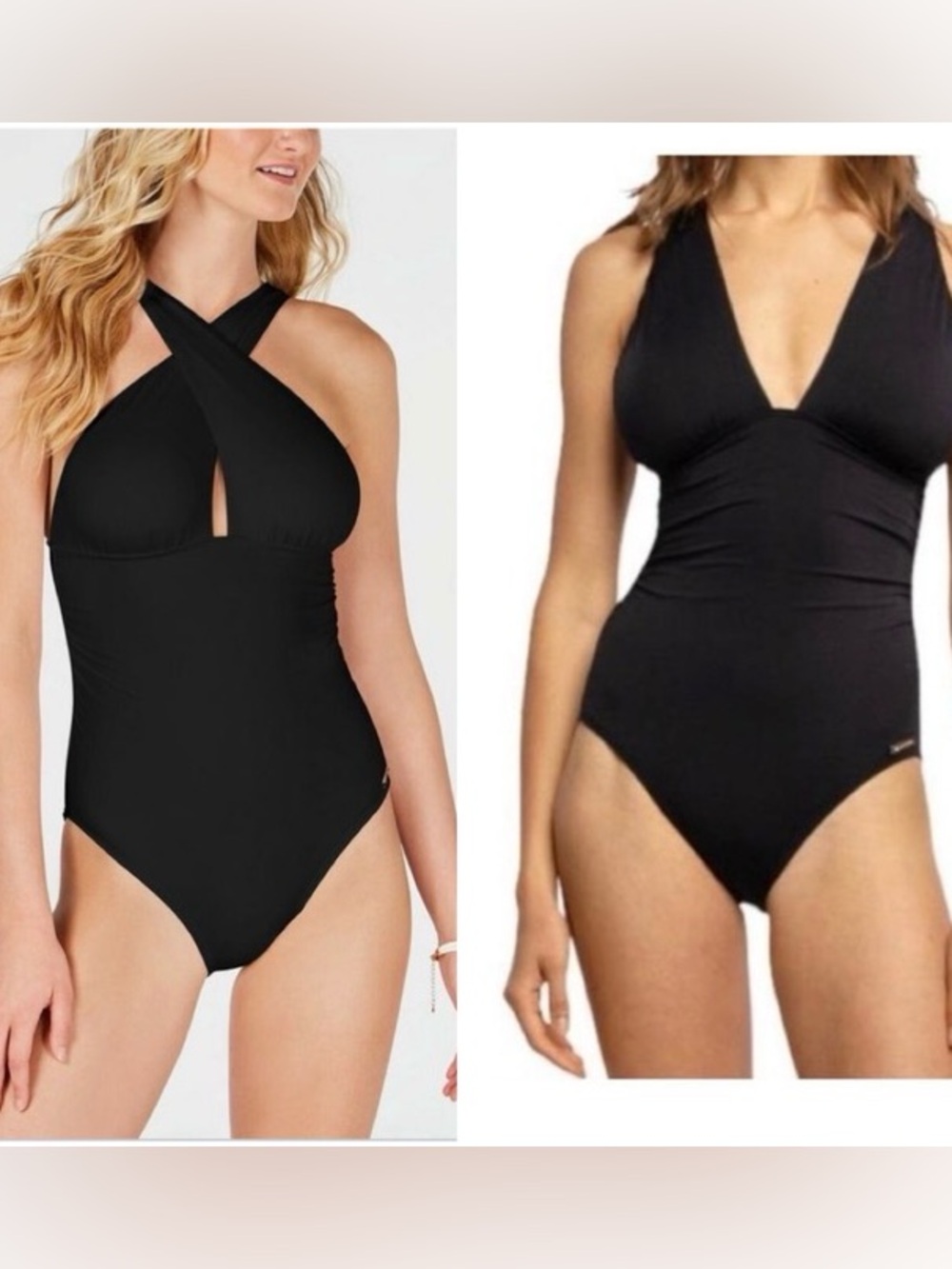Michael Michael Kors Solid Convertible Ruched One-Piece Swimsuit Swimsuit Size 8